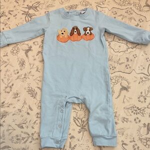 Stitchy Fish One Piece with Dog Appliqué